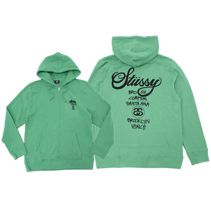 Stussy ワールドツアー パーカーSTUSSY WORLD TOUR ZIP HOOD 