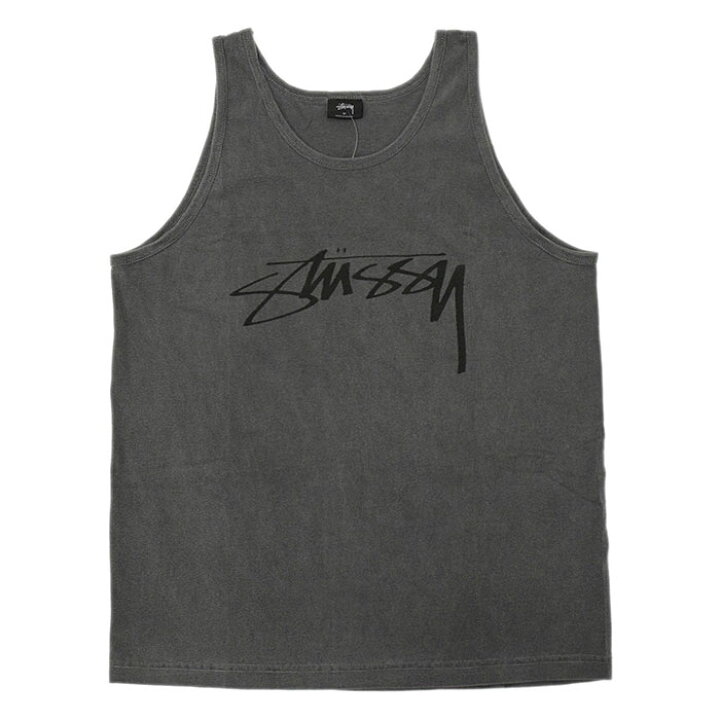 STUSSY◇タンクトップ/M/ポリエステル/BLK STUSSY X Denim Tears 