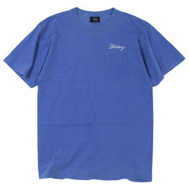 【アウトレット(不良箇所あり)】ステューシー STUSSY Tシャツ 半袖 メンズ Stussy Stitch Pigment Dyed Pocket ( stussy tee ポケット ティーシャツ T-SHIRTS カットソー トップス メンズ 1944041 ストゥーシー スチューシー )[M便 1/1] ice filed icefield