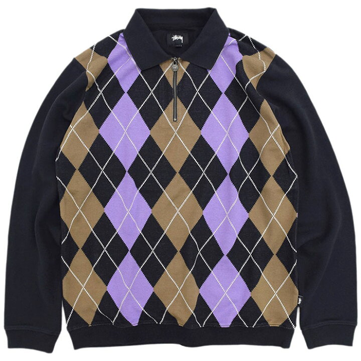 楽天市場】ステューシー STUSSY ポロシャツ 長袖 メンズ Argyle Zip 