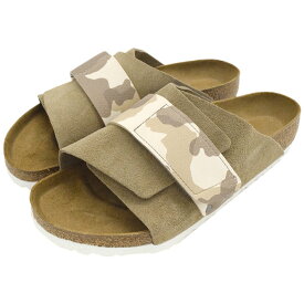 【ポイント10倍】ビルケンシュトック BIRKENSTOCK サンダル メンズ 男性用 キョウト スエード レザー ビルコフロー Gray Taupe/Camo Almond ( birkenstock KYOTO SUEDE LEATHER/BIRKO-FLOR 幅広 ノーマル レギュラー ベージュ SANDAL MENS・靴 シューズ SHOES 1019738 )