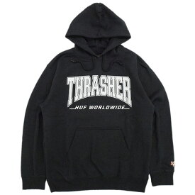 ハフ HUF パーカー プルオーバー メンズ スラッシャー ベイビュー コラボ ( HUF×THRASHER Bayview Pullover Hoodie フード フーディ スウェット Pull Over Hoody Parker トップス メンズ 男性用 PF00563 )