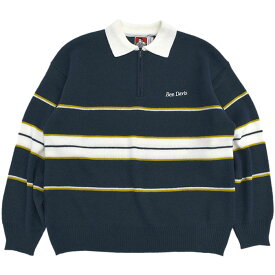 ベンデイビス BEN DAVIS ポロシャツ 長袖 メンズ ローワー ニット ポロ ( BENDAVIS I-23380024 Rower Knit L/S Polo ビッグシルエット オーバーサイズ ポロ・シャツ トップス ベンデービス )( 父の日ギフト プレゼント 父の日 ギフト ラッピング対応 2023 )