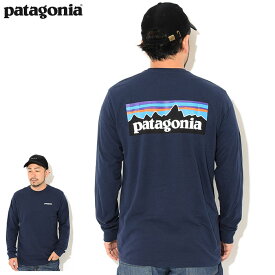 パタゴニア Patagonia ロンT Tシャツ 長袖 メンズ P-6 ロゴ レスポンシビリティー ( Patagonia P-6 Logo Responsibili L/S Tee ティーシャツ T-SHIRTS ロング ロンティー 長袖Tシャツ カットソー トップス アウトドア USAモデル 38518 ) ice field icefield