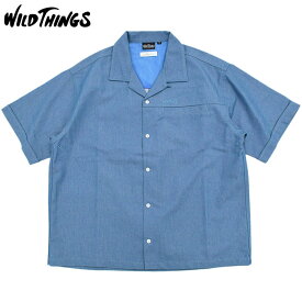 ワイルドシングス WILD THINGS シャツ 半袖 メンズ ナノテックス デニム ( WILD THINGS Nanotex Denim S/S Shirt ビッグシルエット オーバーサイズ JACKET アウター メンズ 男性用 WT23014KB ) ice field icefield