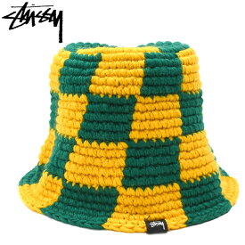ステューシー STUSSY バケット ハット Checker Knit Bucket Hat 帽子 ( stussyhat メンズ・男性用 1321172 USAモデル 正規 品 ストゥーシー スチューシー )[M便 1/1] ice field icefield