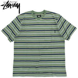 ステューシー STUSSY カットソー 半袖 メンズ Dennis Stripe ( stussy crew クルー Tシャツ ティーシャツ T-SHIRTS トップス メンズ・男性用 1140113 USAモデル 正規 品 ストゥーシー スチューシー ) ice field icefield