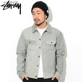 ステューシー STUSSY ジャケット メンズ Mixed Stripe Trucker ( stussy JKT ヒッコリー ストライプ JACKET JAKET アウター ジャンパー・ブルゾン メンズ・男性用 115465 USAモデル 正規 品 ストゥーシー スチューシー ) ice field icefield