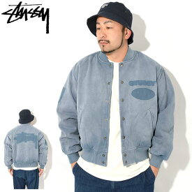 ステューシー STUSSY ジャケット メンズ Ghost Logo Canvas Varsity ( stussy jkt スタジアムジャケット スタジャン JACKET JAKET アウター ジャンパー・ブルゾン メンズ・男性用 115820 USAモデル 正規 品 ストゥーシー スチューシー )