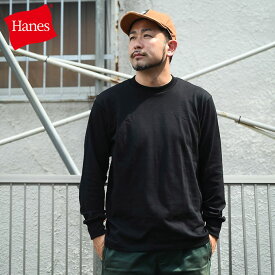 【ポイント10倍】ヘインズ Hanes Tシャツ 黒 KURO 長袖 メンズ レディース クロ ワン ピース クルーネック ( Hanes Kuro 1 Piece Crew Neck L/S Tee 黒 7.0オンス OZ 無地 ティーシャツ T-SHIRTS カットソー ロンティー トップス ユニセックス HM4-C201 )[M便 1/1]