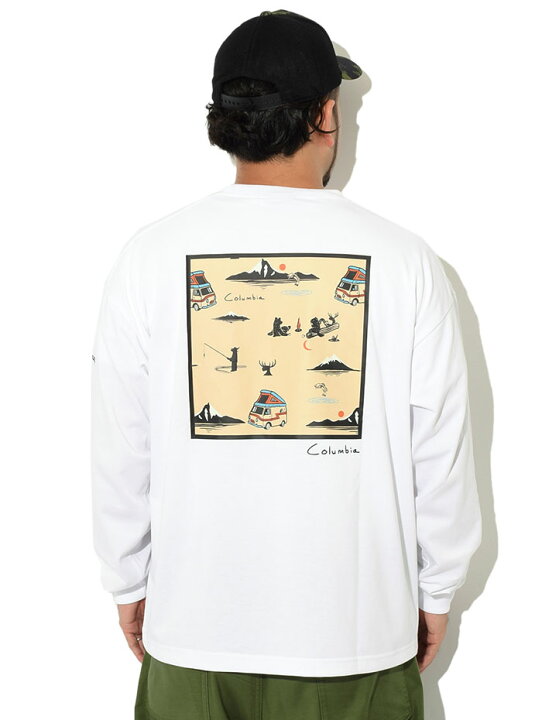 楽天市場 コロンビア Columbia ロンt Tシャツ 長袖 メンズ ジョナス クレアッソン クレスト トゥー バレー コラボ Columbia Jonas Claesson Crest To Valley L S Tee ビッグシルエット オーバーサイズ ティーシャツ T Shirts トップス アウトドア 男性用 Pm0762