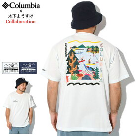 【ポイント10倍】コロンビア Columbia Tシャツ 半袖 メンズ キノシタヨウスケ スウィン アベニュー グラフィック コラボ ( columbia×木下ようすけ Swin Avenue Graphic S/S Tee オムニフリーズゼロ ティーシャツ カットソー トップス アウトドア PM0791 )[M便 1/1]