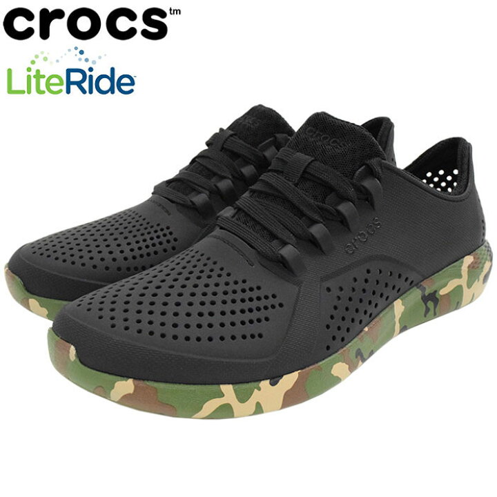 楽天市場 クロックス Crocs スニーカー メンズ 男性用 ライトライド プリンテッド カモ ペイサー Crocs Literide Printed Camo Pacer Sneaker Mens 靴 シューズ Shoes サンダル 7286 Ice Field アイスフィールド