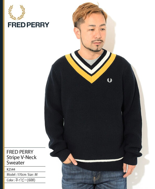 楽天市場】フレッドペリー FRED PERRY セーター メンズ ストライプ V 