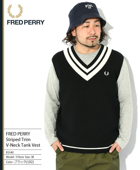 楽天市場】フレッドペリー FRED PERRY ベスト メンズ ストライプド 