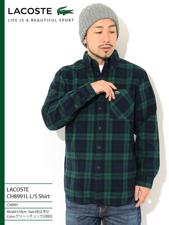 楽天市場 ラコステ Lacoste シャツ 長袖 メンズ Ch91l Lacoste Ch91l L S Shirt フランネルシャツ ネルシャツ チェック カジュアルシャツ トップス Ice Field アイスフィールド