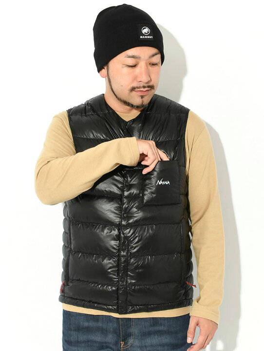 ナンガ メンズ ダウンベスト 正規販売店 NANGA インナーダウン INNER DOWN VEST ND2441-1A900 BLK BLACK