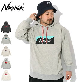 ナンガ NANGA パーカー プルオーバー メンズ エコ ハイブリッド ボックス ロゴ スウェット フーディ ( NANGA ECO Hybrid Box Logo Sweat Hoodie ビッグシルエット オーバーサイズ フード Pullover Pull Over Hoody Parker トップス メンズ 男性用 NW2311-1F202 )