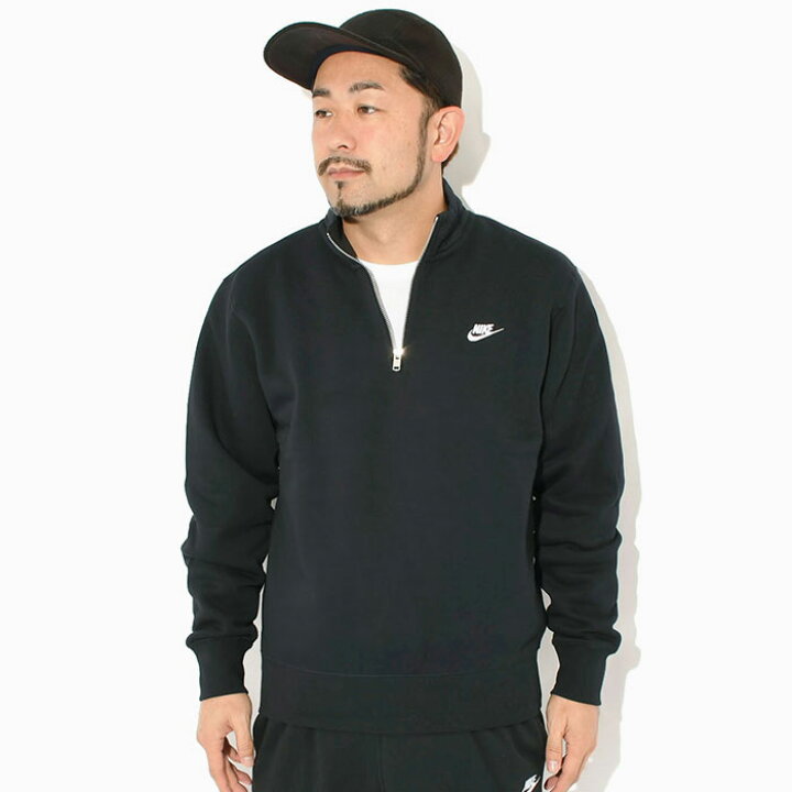 NIKE ナイキ ハーフジップスウェット ワンポイント 黒 大きいサイズ 2XL 公式認定ストア