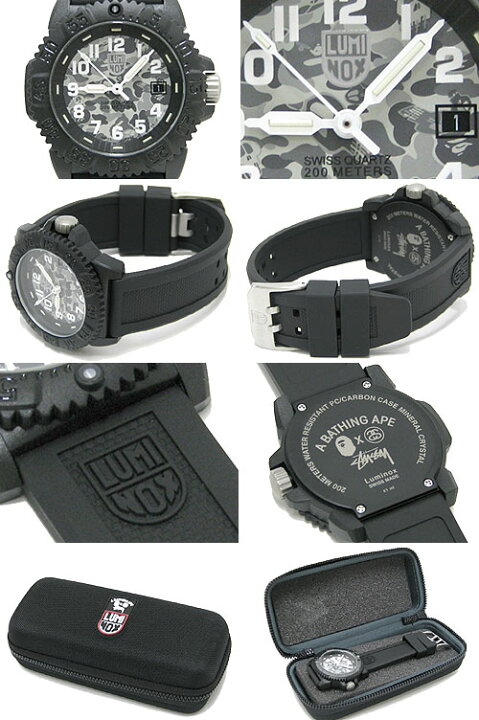 楽天市場】ステューシー STUSSY×BAPE×LUMINOX Camo Luminox ウォッチ 
