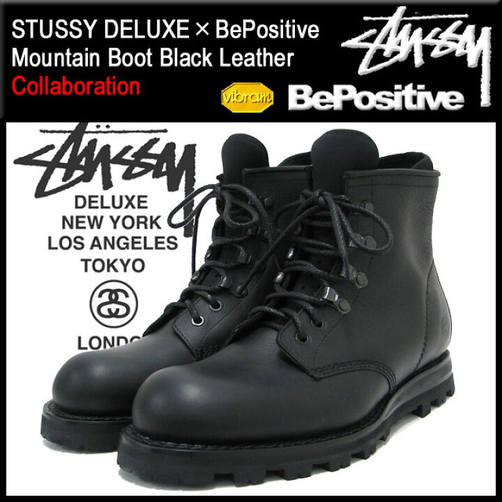 楽天市場】ステューシー STUSSY×BePositive マウンテンブーツ 黒レザー 