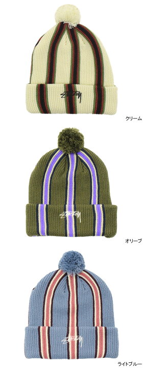 楽天市場】ステューシー STUSSY ニット帽 Striped Pom ( stussy beanie 