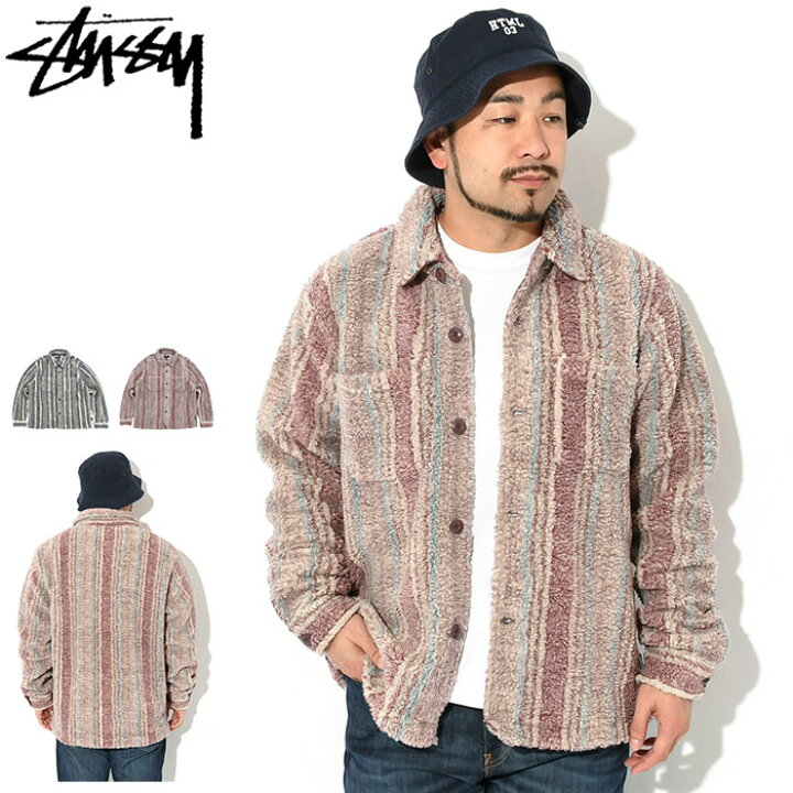 楽天市場】ステューシー STUSSY ジャケット メンズ Stripe Sherpa  