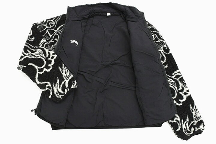 STUSSY(ステューシー) サイズ:L Sherpa しる Reversible Fleece Jacket  