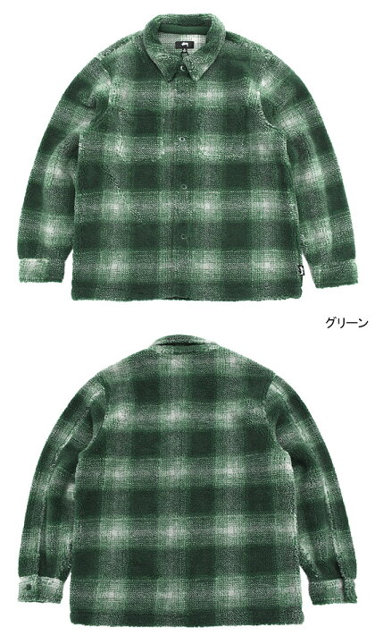 楽天市場】ステューシー STUSSY ジャケット メンズ Plaid Sherpa Shirt 