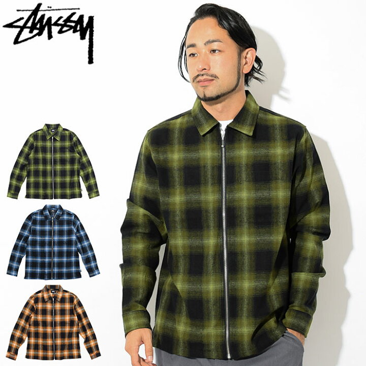 楽天市場】ステューシー STUSSY シャツ 長袖 メンズ Zip Up Shadow 