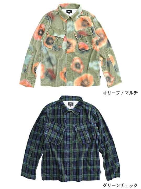 楽天市場】ステューシー STUSSY シャツ 長袖 メンズ Velveteen Jungle 