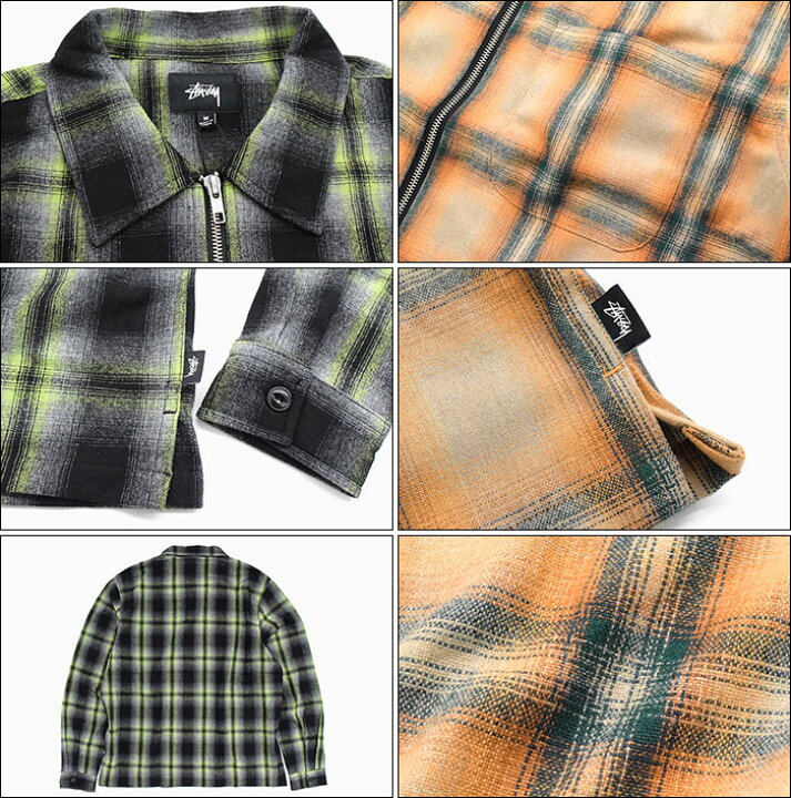 楽天市場】ステューシー STUSSY シャツ 長袖 メンズ Gunn Plaid Zip Up 