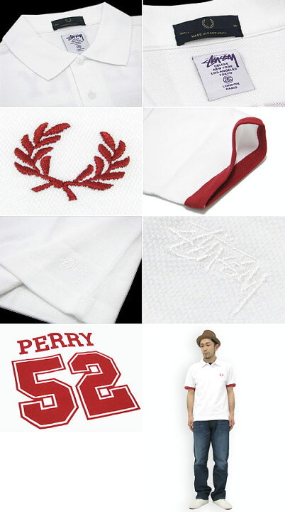 楽天市場】ステューシー STUSSY×FRED PERRY Perry 52 ポロシャツ 半袖 
