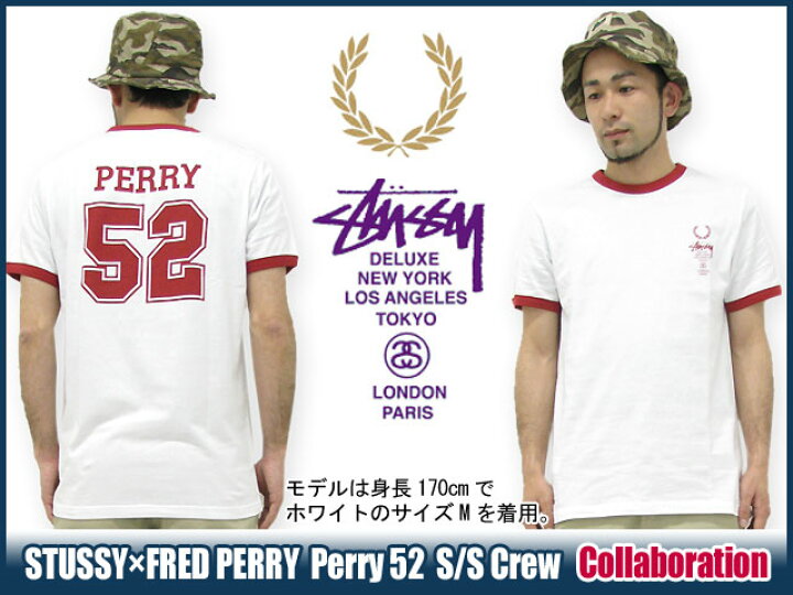 楽天市場】ステューシー STUSSY×FRED PERRY Perry 52 カットソー 半袖