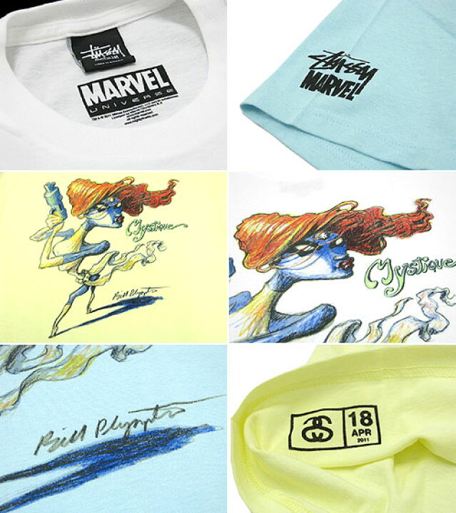 楽天市場】ステューシー STUSSY×MARVEL COMICS×BILL PLYMPTON Mystique 