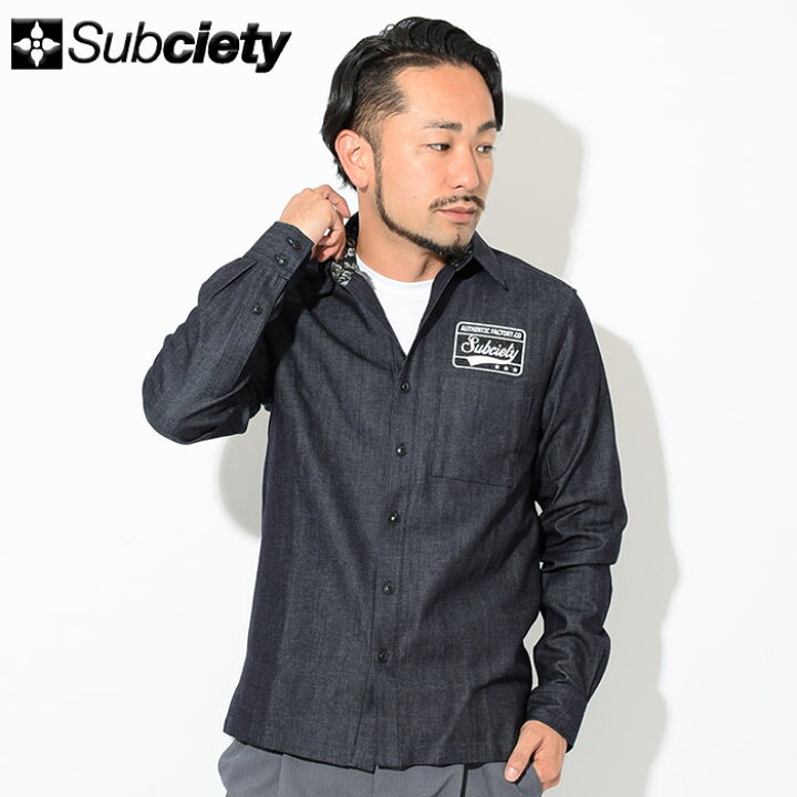 楽天市場】サブサエティ Subciety シャツ 長袖 メンズ デニム 