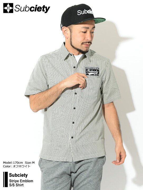 楽天市場】サブサエティ Subciety シャツ 半袖 メンズ ストライプ 