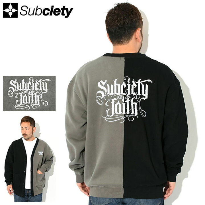Subciety」 カーディガン X-LARGE グレー メンズ Subciety｜Damaged 