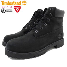 【日本正規品】ティンバーランド Timberland ブーツ キッズモデル レディース対応サイズ ジュニア 6インチ プレミアム ウォータープルーフ Black Nubuck ( timberland 12907 Junior 6inch Premium Boot ブラック 黒 ヌバック 防水 女性用 レディース靴 )