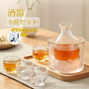 酒器セット 6点 冷酒器日本酒 おちょこセット 耐熱ガラス製 徳利 杯 おちょこ 冷酒グラス 日本酒 熱燗 冷酒 6点セット ガラス 酒器セット 耐熱 熱燗 冷酒グラス 保温 徳利 杯 おちょこ 日本酒