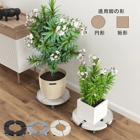 期間限定200円OFF！DEWEL 花台 鉢受プレート移動式 植木鉢台 キャスター付き 伸縮タイプ サイズ調節可 ブレーキ付き 洗濯機台 移動便利 調節可能 振動吸収 滑り止め 38.5-52.5cm伸縮可能 円形 矩形 高さ11cm 耐荷重200kg