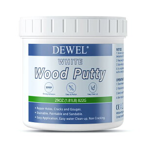 10月30日限定10%OFF!DEWEL 木工パテ ウッドパテ 800g 500g 200g 木工補修用パテ 穴埋め 補修 隙間パテ ネジ穴 木製品の穴 亀裂 テーブル 戸棚 床 ドアなどを補修 家庭用 建築現場施工用 ヘラ・サン