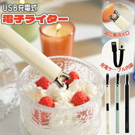 11/4 20時〜マラソンP5倍UP★電子ライター キャンドルライター USB 充電式 プラズマライター アークライター USBライター ローソク 点火 ライター 無炎 防風 ろうそく 料理 バーベキュー アウトドア 花火 コンロ 小型 軽量 仏壇 お墓参り 敬老の日プレゼント