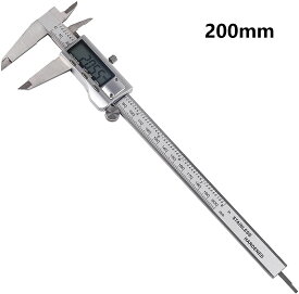 スーパーSALE先行10%OFF★デジタル ノギス 200mm ステンレス鋼製 LCDディスプレイ 外径 内径 深さ 段差 測定 工具 ゼロリセット 高精度 電池付 DIY 大工用 収納ケース付き