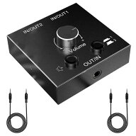 マラソン先行10％OFF♪ES-Tune ステレオオーディオスイッチ双方向切替器 2入力1出力/1入力2出力 3.5mm ミ…