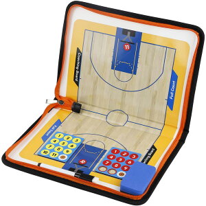 バスケットボール作戦ボード コーチボード タクティックボード 折り畳み式 ファスナータイプ 作戦盤 指導 打合せ コンパクト