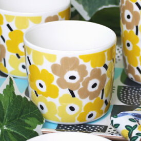 マリメッコ ラテマグ ピックイネンウニッコ イエロー×ベージュ 1個単位　marimekko コップ コーヒーカップ PIKKUINEN UNIKKO No.128(50) 北欧食器 洋食器 プレゼント おしゃれ ギフト 結婚祝い 花柄