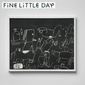 ファインリトルディ アートポスター DOODLE DOO (Yoshiko Hada) Fine Little Day 40X50 インテリア おしゃれ 北欧 白 黒