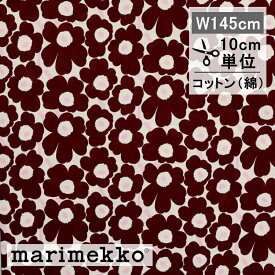 マリメッコ marimekko ファブリック 生地 ミニウニッコ ダークレッド × ピンク 10cm単位 145cm巾 切り売り コットン 布 MINI UNIKKO ライトピンク 148 北欧 おしゃれ かわいい 手芸 フィンランド 花柄 2025 新作 日本限定 71270