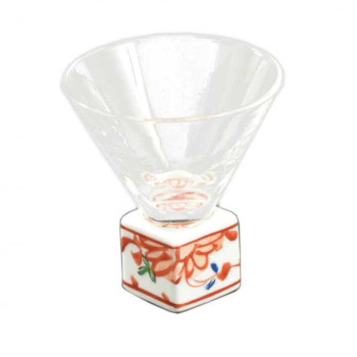 楽天市場】有田焼 福泉窯 有田浪漫グラス SAKE GLASS 正角 赤絵錦剣先 